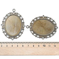 Tibetischer Stil  ovale Anhänger Fassungen TIBE-473-B-RS