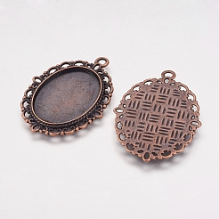 Zink Legierung Anhänger Fassungen für Cabochon & Strass PALLOY-A15257-R-FF