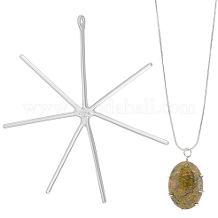 1 Stück 925 Sterling Silber 6 Krallen Zinken Anhänger Rohling Cabochon Fassungen FIND-BC0013-76