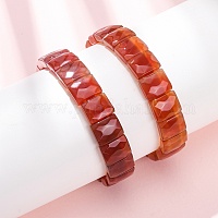 Браслеты из окрашенных и подвергнутых термической обработке натуральных граненых бусин из сердолика для женщин.&nbsp;BJEW-K251-08C