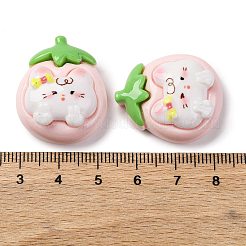 Undurchsichtige Cabochons aus Kunstharz mit Katzenmotiv CRES-Z010-01A