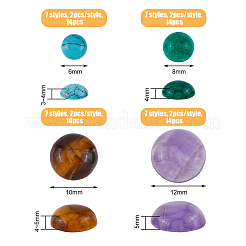 56 Stück 28 Stile Chakra natürliche & synthetische gemischte Edelstein-Cabochons G-FH0002-21