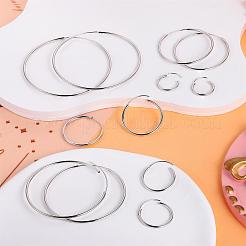 Rhodinierte 925 Sterling Silber Creolen endlose kleine Unisex Creolen 20mm vergoldete Huggie Creolen für Frauen Männer JE1076A-03
