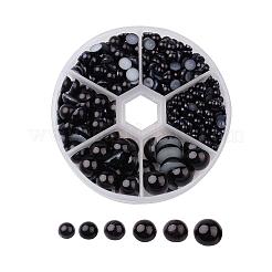 Perlkuppel-Cabochons aus Kunstleder mit 1 Box SACR-X0002-25-B