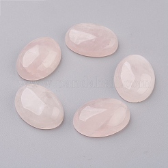 Natürliche Cabochons mit flachem Rücken aus Rosenquarz G-G741-13x18mm-21