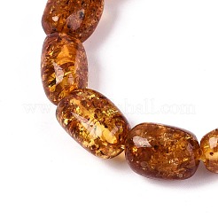 Браслеты из натурального янтаря с эластичными бусинами для мужчин и женщин&nbsp;BJEW-T018-24