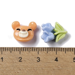 Bär/Blume/Herz undurchsichtige Decoden-Cabochons aus Harz CRES-P031-F