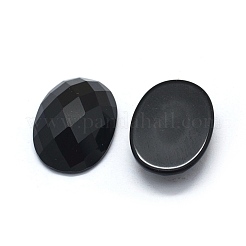 Natürlich gefärbte und erhitzte schwarze Achat-Cabochons G-O175-11