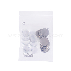 Cabochon-Fassungen für Anhänger aus Edelstahl 304 und klarem halbrundem Glascabochon STAS-X0017-12P-16mm