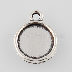 Nickelfrei tibetischen Stil Legierung Quadrat Anhänger cabochon Fassungen X-TIBEP-M022-26AS