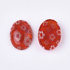 Handgefertigte Millefiori Bunte Malerei Cabochons LAMP-S191-10