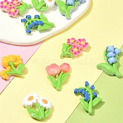 12 Stück 6 Stile undurchsichtige Harz-Decoden-Cabochons RESI-FS0001-68