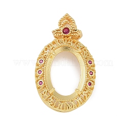 Messing Micro pave Zirkonia Anhänger Cabochon Fassungen KK-U026-11G