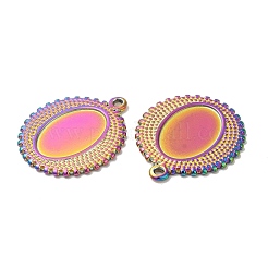 Ionenplattierung (IP) 304 Edelstahl Anhänger Cabochon-Einstellungen STAS-L020-026RC