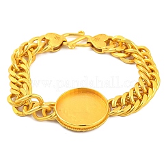Messing Cuban Link Chain Armbänder Zubehörse KK-G502-12G