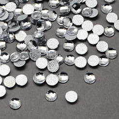 Transparent facettiert halb runde Acryl Hotfix Strass flache Rückseite Cabochons für Kleidungsstück Design GACR-Q001-10mm-01