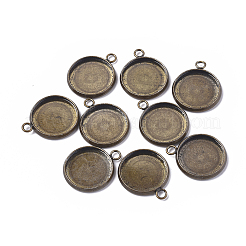 Cabochon-Fassungen für Anhänger aus Edelstahl 304 STAS-E145-02A-AG