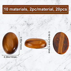 20 Stück 10 Stile natürliche und synthetische gemischte Edelstein-Cabochons-Set G-SC0002-32
