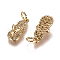 Латунные микропаве прозрачные кубические циркониевые подвески&nbsp;ZIRC-G153-28G