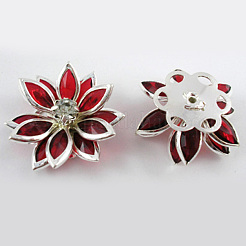 Flache Cabochons aus Acryl-Strass-Blüten GACR-R016-08