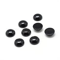 Gefärbte und erhitzte natürliche schwarze Achat-Edelstein-Cabochons G-T020-6mm-11