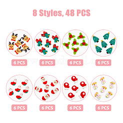 48 stücke 8 arten weihnachtsthema opake harz cabochons CRES-CA0001-23