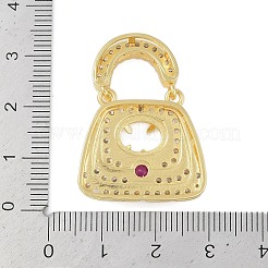 Cabochon-Anhänger mit Mikropavé aus Messing mit klaren Zirkonia-Anhängern KK-U026-06G