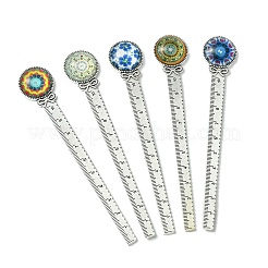 Lesezeichen mit Mosaik-bedruckten Glas-Cabochons AJEW-JK00275-01