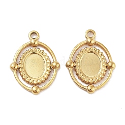 Cabochon-Fassungen für Anhänger aus Edelstahl 304 STAS-P364-07G