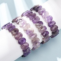 Натуральные аметистовые браслеты из граненых бусин на эластичной основе для женщин&nbsp;BJEW-K251-07F