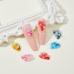 24 Stück 6 Farben Harz-Strass-Cabochons MRMJ-HY0002-50