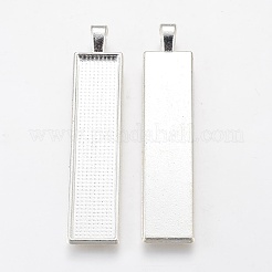 Legierung große Anhänger cabochon Fassungen PALLOY-WH0037-02S