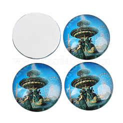 Europäischer stil bedrucktes glas halbrund / kuppel cabochons X-GGLA-N004-14mm-F29