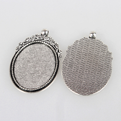 Tibetischer Stil Legierung Anhänger Fassungen X-TIBEP-N003-40AS