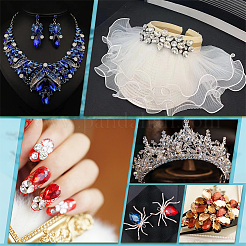 94 Stück 6 Stil Strass-Cabochons aus Glas mit spitzem Rücken RGLA-FG0001-07