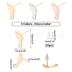 30 шт. 3 цвета 201 нержавеющая сталь фурнитура для сережек-гвоздиков STAS-DC0010-25