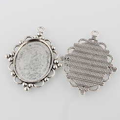 Tibetischen stil Anhänger Fassungen für Cabochons TIBEP-K020-28AS