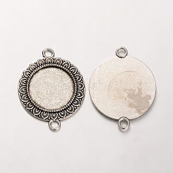 Tibetischen Stil Legierung geschnitzte Stern Anhänger Cabochon Fassungen X-PALLOY-J494-07AS