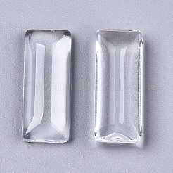 Transparentes Rechteck Glas Cabochons GGLA-R025-25x10