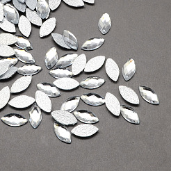 Transparent facettierten Pferd Auge Acryl Hotfix Strass flache Rückseite Cabochons für Kleidungsstück Design GACR-Q003-9x20mm-01