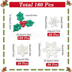 160 stücke 4 arten weihnachtsthema opake harz cabochons RESI-SC0005-80A