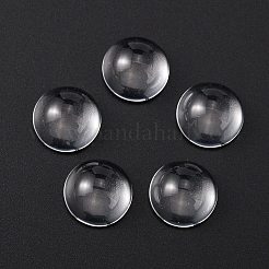 Transparent halbrund Glas Cabochons X-GGLA-R027-12mm
