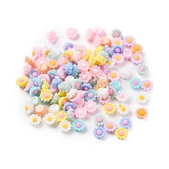 Blumen-Cabochons aus undurchsichtigem Harz FIND-L019-02E