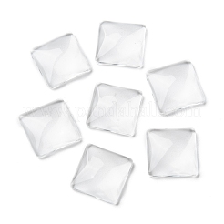 Transparentem Glas Quadrat Cabochon GGLA-S022-15mm