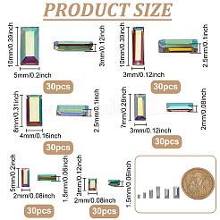 180 Stück 6 Arten Glas Strass Cabochons RGLA-FG0001-26