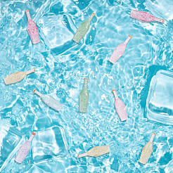 24 Stück 6 Farben Dummy-Flasche transparent Harz Cabochon RESI-OC0001-58
