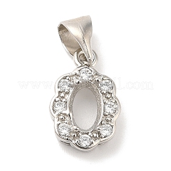 Messing-Kristall-Strass-Anhänger Cabochon-Einstellungen KK-D033-07P