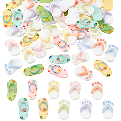 60 Stück 10 Stile undurchsichtige Harz-Decoden-Cabochons RESI-NB0002-08