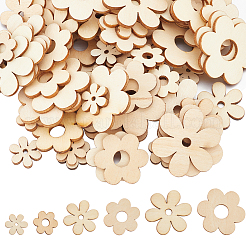 100 Stück Holzcabochons WOOD-SC0001-72