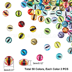 Cabochons aus Glas mit flachem Rücken GGLA-PH0001-01A-02